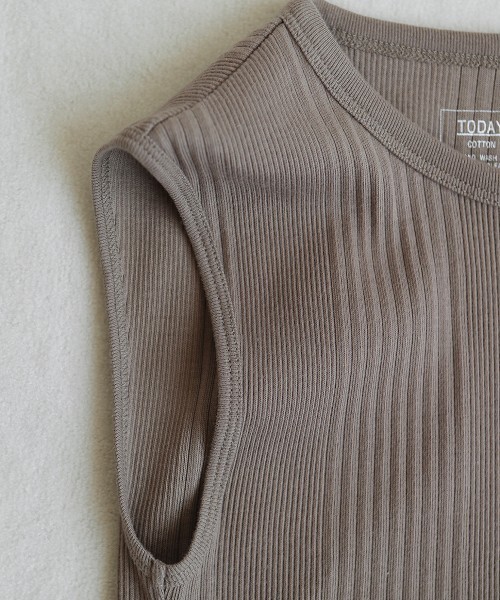 TODAYFUL（トゥデイフル）の「ランダムリブタンクトップ（タンクトップ・レディース・ホワイト/ブラック/グレー/モカ・FREE）」の16枚目の写真