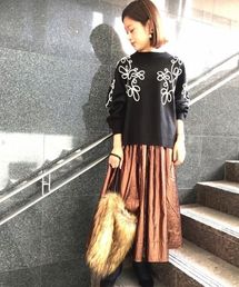 Editt by YECCA VECCA | Ｐ．刺しゅうニットプルオーバー(ニット/セーター)