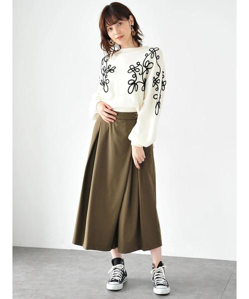 Editt by YECCA VECCA（エディットバイイェッカヴェッカ）の「Ｐ．刺しゅうニットプルオーバー（ニット/セーター・レディース・ブラック/アイボリー・FREE）」の22枚目の写真