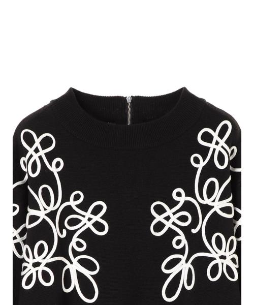 Editt by YECCA VECCA（エディットバイイェッカヴェッカ）の「Ｐ．刺しゅうニットプルオーバー（ニット/セーター・レディース・ブラック/アイボリー・FREE）」の18枚目の写真