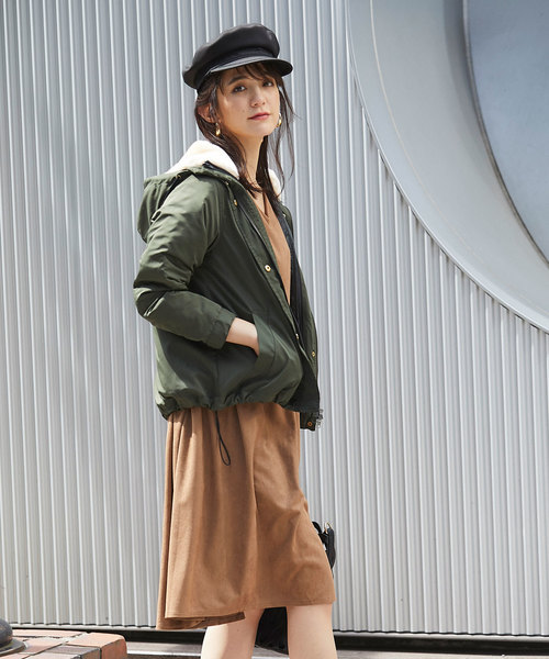 &. NOSTALGIA(アンドドットノスタルジア)の「ライナー付きファーマウンテンパーカー(マウンテンパーカー・レディース・ブラック/カーキ・FREE)」の9枚目の写真