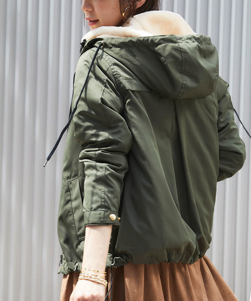 &. NOSTALGIA(アンドドットノスタルジア)の「ライナー付きファーマウンテンパーカー(マウンテンパーカー・レディース・ブラック/カーキ・FREE)」の10枚目の写真