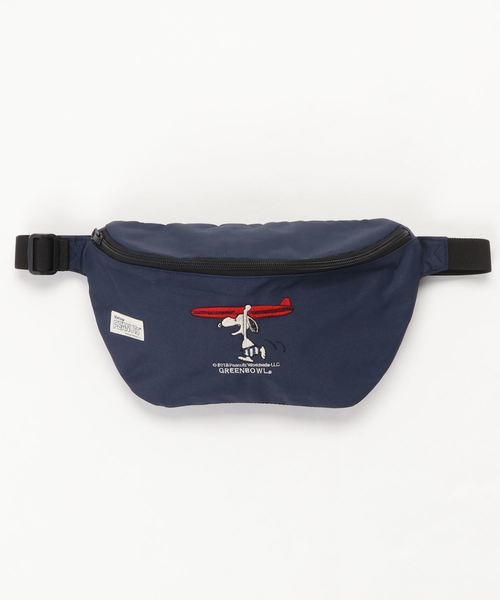 SNOOPY×OLD BETTY'S（スヌーピーカケルオールドベティーズ）の「SNOOPY Embroidery Body Bag(SURF BOARD)/スヌーピー 刺繍 ボディバッグ ウエストポーチ サーフボード（ボディバッグ/ウエストポーチ・レディース・チャコールグレー/ブラック/ネイビー/オリーブ/ブラウン/パープル/レッド・FREE）」の14枚目の写真