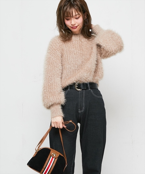 natural couture(ナチュラルクチュール)の「キラキララメニット(ニット/セーター・レディース・ベージュ/パープル/アイボリー/ラベンダー・FREE)」の3枚目の写真