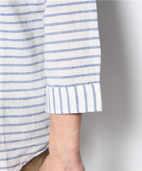 WEGO（ウィゴー）の「WEGO/総柄コットンリネン7分袖シャツ（シャツ/ブラウス・メンズ・ホワイト/ブルー/ブルー系その他/レッド系その他・MEDIUM/LARGE）」の11枚目の写真