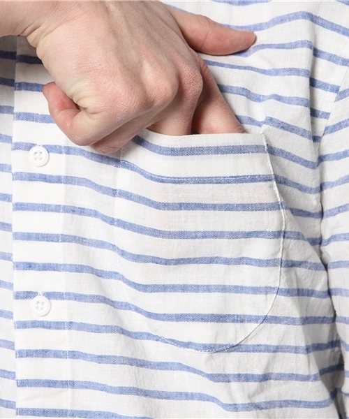 WEGO（ウィゴー）の「WEGO/総柄コットンリネン7分袖シャツ（シャツ/ブラウス・メンズ・ホワイト/ブルー/ブルー系その他/レッド系その他・MEDIUM/LARGE）」の12枚目の写真