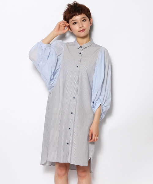 And A（アンドエー）の「アームギャザーワンピース（ワンピース・レディース・ブルー/ネイビー・FREE）」の15枚目の写真