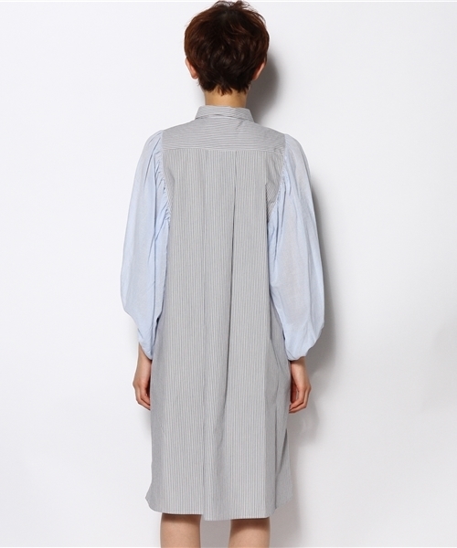 And A（アンドエー）の「アームギャザーワンピース（ワンピース・レディース・ブルー/ネイビー・FREE）」の9枚目の写真