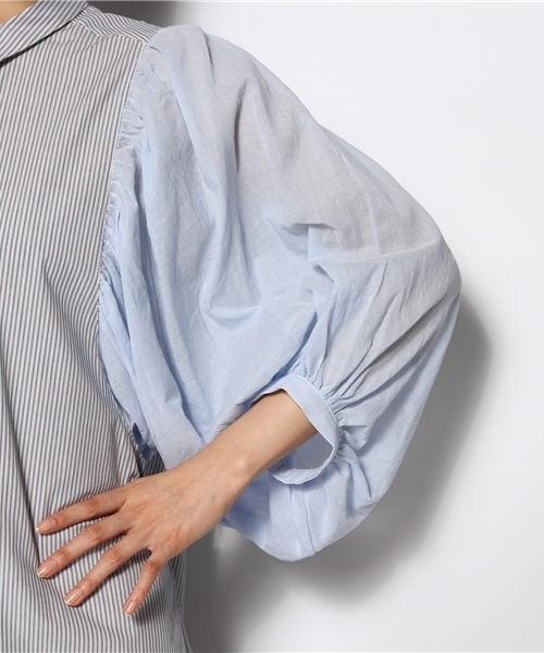 And A（アンドエー）の「アームギャザーワンピース（ワンピース・レディース・ブルー/ネイビー・FREE）」の11枚目の写真