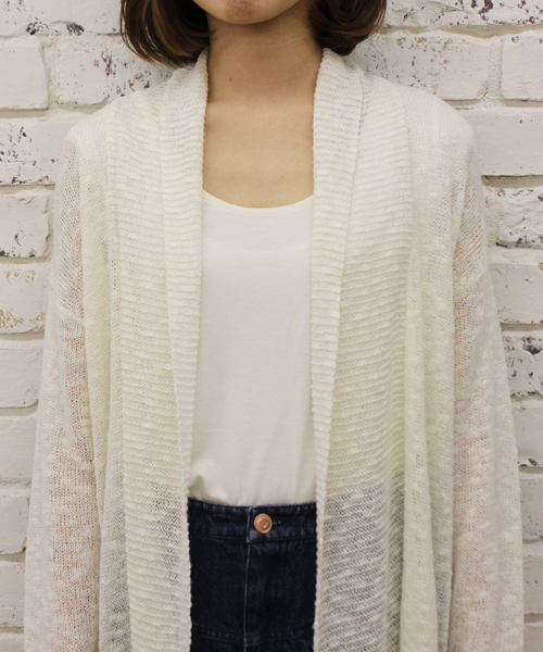 Kastane（カスタネ）の「【Kastane】ロングカーディガン（カーディガン/ボレロ・レディース・アイボリー/ホワイト系その他/ネイビー・FREE）」の8枚目の写真