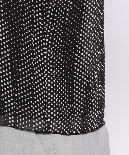 A/C DESIGN BY ALPHA CUBIC（エーシーデザインバイアルファキュービック）の「【WASHABLEシリーズ】ドットプリントブラウス（シャツ/ブラウス・レディース・オフホワイト/ベージュ/ネイビー/ブラック・11号/9号）」の9枚目の写真