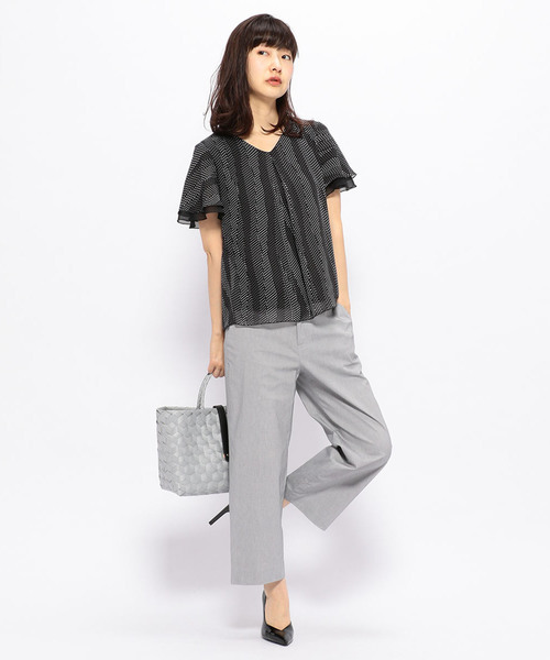 A/C DESIGN BY ALPHA CUBIC（エーシーデザインバイアルファキュービック）の「【WASHABLEシリーズ】ドットプリントブラウス（シャツ/ブラウス・レディース・オフホワイト/ベージュ/ネイビー/ブラック・11号/9号）」の8枚目の写真