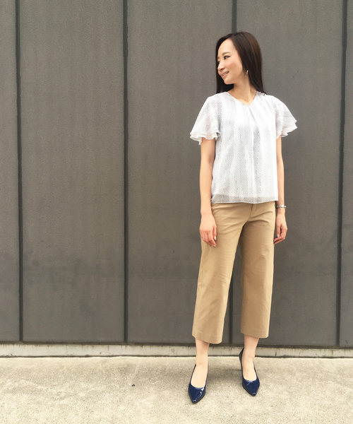 A/C DESIGN BY ALPHA CUBIC（エーシーデザインバイアルファキュービック）の「【WASHABLEシリーズ】ドットプリントブラウス（シャツ/ブラウス・レディース・オフホワイト/ベージュ/ネイビー/ブラック・11号/9号）」の17枚目の写真