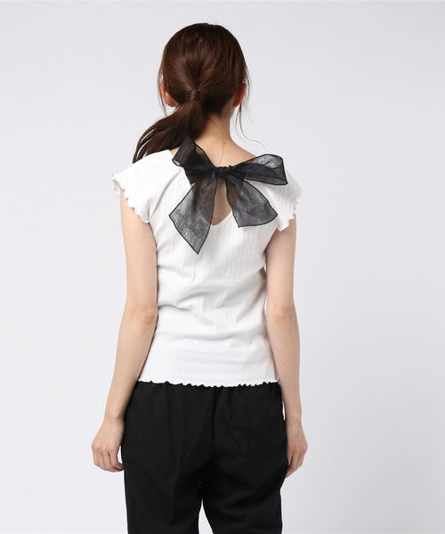 archives（アルシーヴ）の「バックリボンプルオーバー（Tシャツ/カットソー・レディース・オフホワイト/ブラック/モカ・MEDIUM）」の9枚目の写真