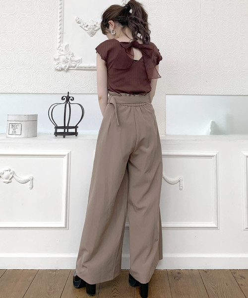 archives（アルシーヴ）の「バックリボンプルオーバー（Tシャツ/カットソー・レディース・オフホワイト/ブラック/モカ・MEDIUM）」の4枚目の写真