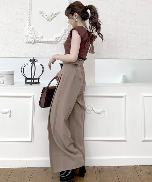 archives（アルシーヴ）の「バックリボンプルオーバー（Tシャツ/カットソー・レディース・オフホワイト/ブラック/モカ・MEDIUM）」の5枚目の写真