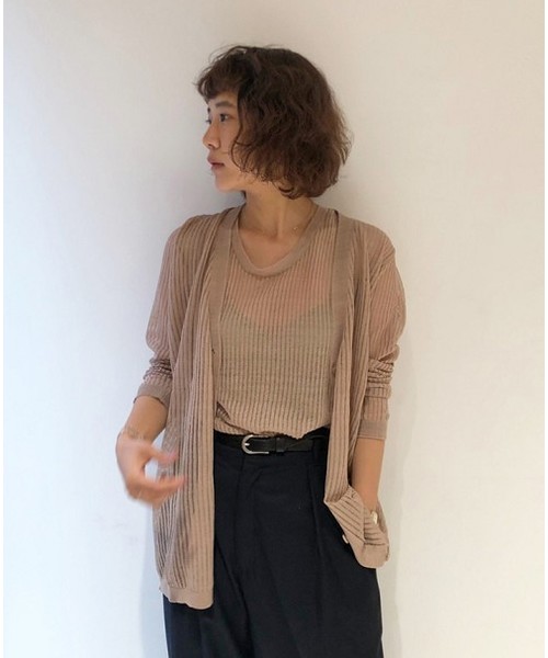 TODAYFUL(トゥデイフル)の「シアーニットカーディガン(カーディガン/ボレロ・レディース・キナリ/ピンクベージュ・FREE)」の3枚目の写真