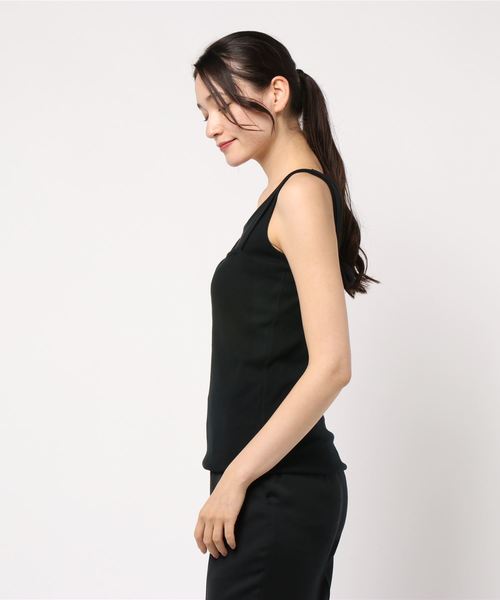 DouDou（ドゥドゥ）の「重ね着風キャミタンク（Tシャツ/カットソー・レディース・ブラック/ブラウン/オフホワイト/グレイッシュベージュ・FREE）」の5枚目の写真