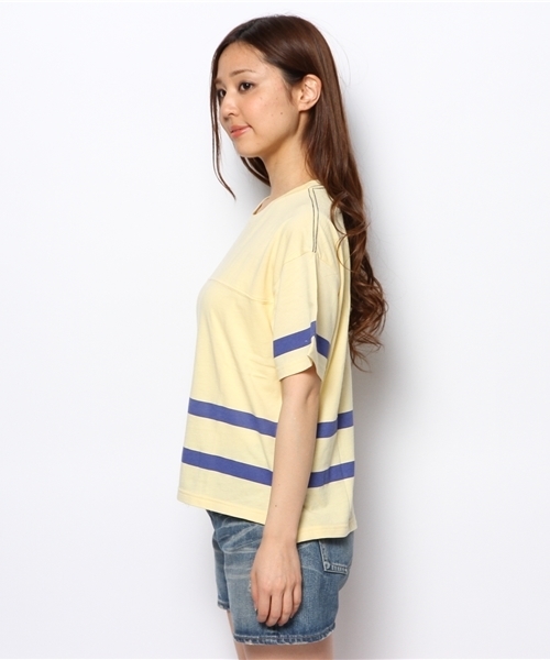 B:MING by BEAMS(ビーミングバイビームス)の「○ビーミング by ビームス / ライン入りショートプルオーバー(Tシャツ/カットソー・レディース・オフホワイト/イエロー/ネイビー・ONE SIZE)」の8枚目の写真