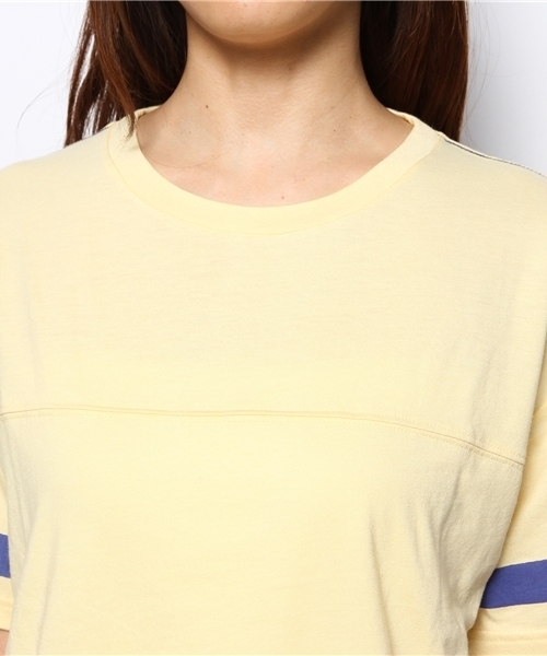 B:MING by BEAMS(ビーミングバイビームス)の「○ビーミング by ビームス / ライン入りショートプルオーバー(Tシャツ/カットソー・レディース・オフホワイト/イエロー/ネイビー・ONE SIZE)」の4枚目の写真