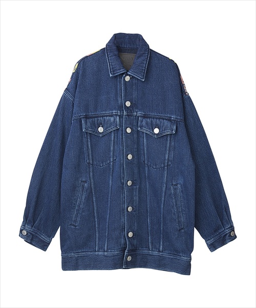 HYSTERIC GLAMOUR（ヒステリックグラマー）の「POSTER SCRATCHビッグGジャン（デニムジャケット・レディース・ダークインディゴブルー・FREE）」の5枚目の写真