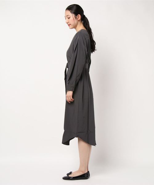 KOBE LETTUCE（コウベレタス）の「3wayベルト付きくるみボタンロングシャツワンピース（ワンピース・レディース・モカ/ベージュ/チャコールグレー/ブラック・FREE）」の8枚目の写真