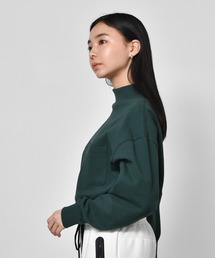 OE天竺モックネックロングスリーブTシャツ　くすみカラー