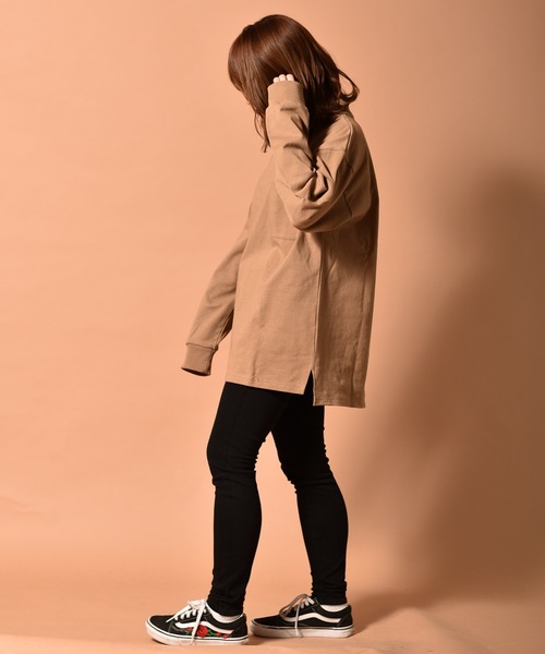 Starting Over（スターティングオーバー）の「OE天竺モックネックロングスリーブTシャツ　くすみカラー（Tシャツ/カットソー・メンズ・ブラック/ベージュ/パープル/ホワイト/テラコッタ/ライトベージュ/サックスブルー/ライトパープル/チャコール/グリーン・M/L/XL）」の20枚目の写真