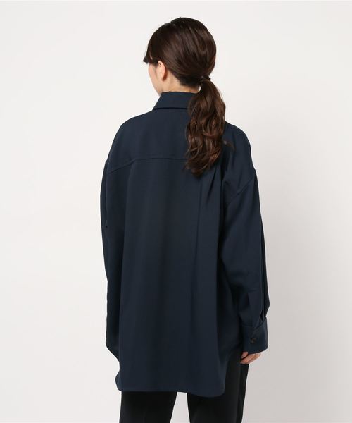 journal standard L'essage（ジャーナルスタンダードレサージュ）の「ハードオックスシャツ（シャツ/ブラウス・レディース・ネイビー/ブラウン・FREE）」の4枚目の写真