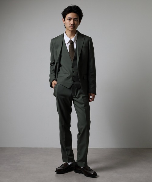 SUIT CLOSET 3点セットスーツ 伸びるスーツ／スリーピース／ウォッシャブル／ストレッチ／3つ