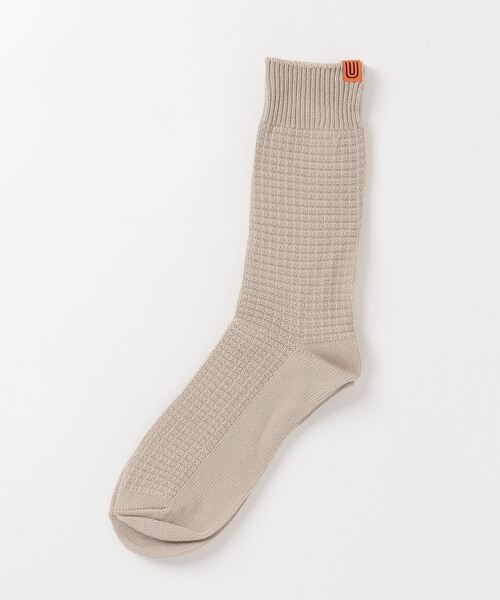 UNIVERSAL OVERALL（ユニバーサルオーバーオール）の「【UNIVERSAL OVERALL】USAコットンワッフルクルーソックス 靴下 LU-005A LU-403A（ソックス/靴下・メンズ・ブラック/ネイビー/グレー/レッド/オフホワイト/ベージュ/パープル・FREE/S）」の13枚目の写真