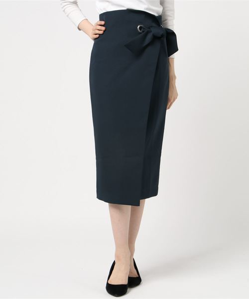 DRAWER ドゥロワー スカート 2点セット】ブルータイトスカート/リボン