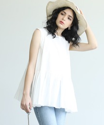 coca（coca） | ふんわりシルエットノースリーブギャザーブラウス(シャツ/ブラウス)