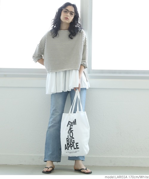 coca（coca）（コカ）の「ふんわりシルエットノースリーブギャザーブラウス（シャツ/ブラウス・レディース・ブラック/ホワイト・ONE SIZE）」の10枚目の写真