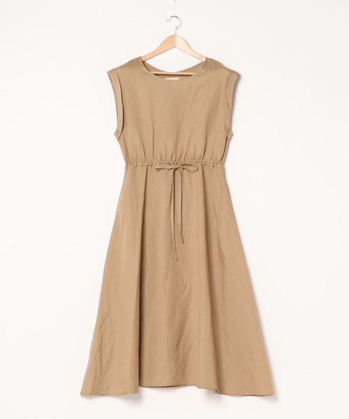 フレンチワンピース ワンピース Luca Lady チロン チロン Chironn Luca ルカ レディラックルカ のファッション Luca Lady ウエストギャザー ワンピース ドレス Luck セール 麻混