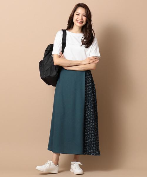 ANY SIS(エニィスィス)の「【UVケア】ミックスパターンサロン スカート(スカート・レディース・ダークグリーン系4/オレンジ系4・1)」の4枚目の写真