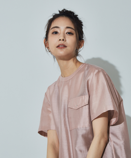 qualite（カリテ）の「カールマイヤーTブラウス（シャツ/ブラウス・レディース・ブラック/スモークピンク・38）」の2枚目の写真