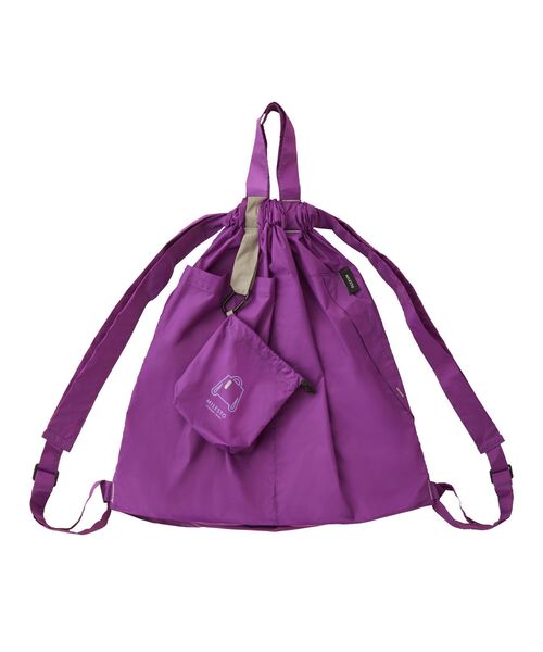 TRAVEL SHOP MILESTO(トラベルショップミレスト)の「MILESTO ミレスト MILESTO UTILITY パッカブル2WAY ナップサック バックパック(エコバッグ/サブバッグ・レディース・ブラック/ベージュ/パープル/ネイビー/イエロー/ブルーグリーン/レッド・フリ-)」の6枚目の写真