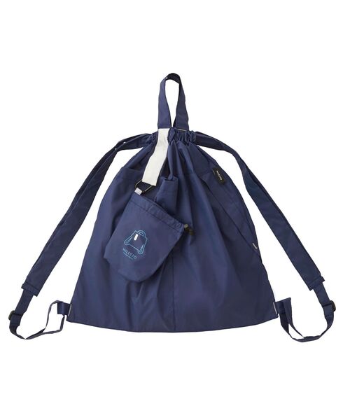 TRAVEL SHOP MILESTO(トラベルショップミレスト)の「MILESTO ミレスト MILESTO UTILITY パッカブル2WAY ナップサック バックパック(エコバッグ/サブバッグ・レディース・ブラック/ベージュ/パープル/ネイビー/イエロー/ブルーグリーン/レッド・フリ-)」の4枚目の写真