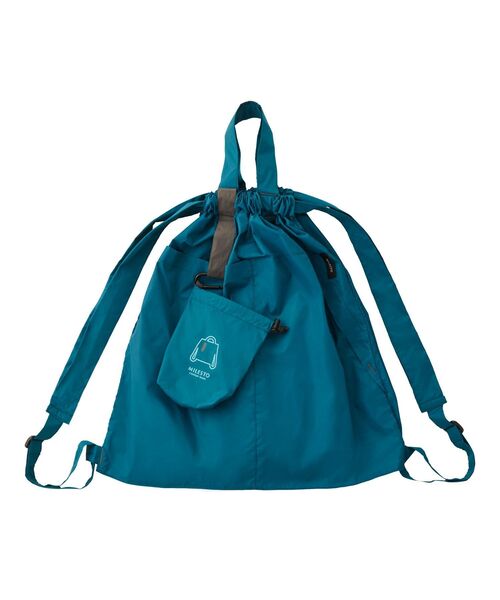TRAVEL SHOP MILESTO(トラベルショップミレスト)の「MILESTO ミレスト MILESTO UTILITY パッカブル2WAY ナップサック バックパック(エコバッグ/サブバッグ・レディース・ブラック/ベージュ/パープル/ネイビー/イエロー/ブルーグリーン/レッド・フリ-)」の5枚目の写真