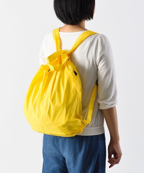 TRAVEL SHOP MILESTO(トラベルショップミレスト)の「MILESTO ミレスト MILESTO UTILITY パッカブル2WAY ナップサック バックパック(エコバッグ/サブバッグ・レディース・ブラック/ベージュ/パープル/ネイビー/イエロー/ブルーグリーン/レッド・フリ-)」の8枚目の写真