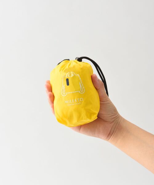TRAVEL SHOP MILESTO(トラベルショップミレスト)の「MILESTO ミレスト MILESTO UTILITY パッカブル2WAY ナップサック バックパック(エコバッグ/サブバッグ・レディース・ブラック/ベージュ/パープル/ネイビー/イエロー/ブルーグリーン/レッド・フリ-)」の10枚目の写真