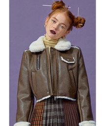 CRANK | 『CRANK/クランク』CROP MUSTANG JACKET/韓国ブランド クロップ ムスタング ジャケット ムートンジャケット(ムートンコート)