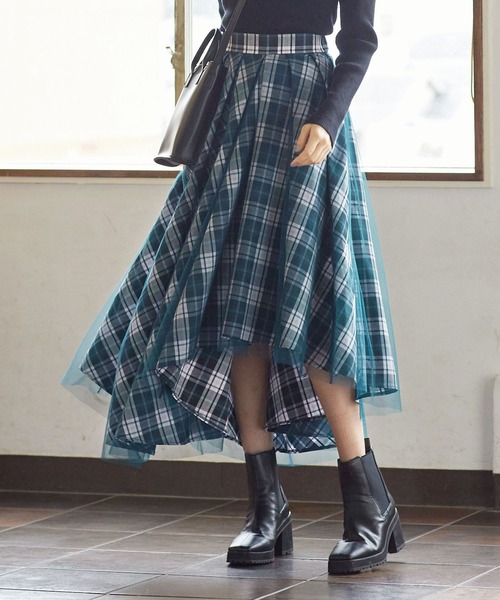 アシメヘムチェックチュールスカート スカート Kobe Lettuce コウベレタス のファッション通販 Zozotown