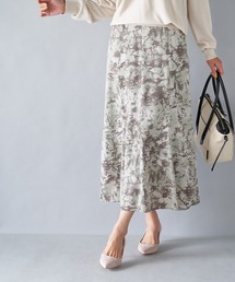 RIVE DROITE | 着こなし華やぐ　ぼかしプリントフレアースカート　（ウォッシャブル加工）(スカート)