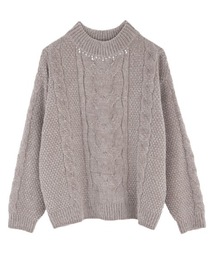 ベロアモールロングニット