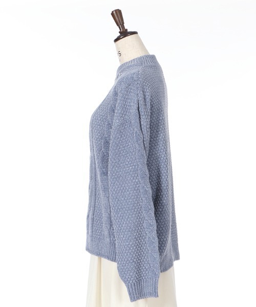axes femme（アクシーズファム）の「ベロアモールロングニット（ニット/セーター・レディース・ブルー/モカ/ラベンダー/グレイッシュベージュ・MEDIUM）」の12枚目の写真