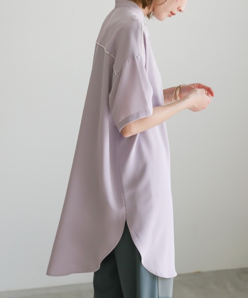 select MOCA(セレクトモカ)の「2021 SS ジョーゼットパイピングブザムシャツ(シャツ/ブラウス・レディース・オフホワイト/ライトグリーン/ライトパープル・FREE)」の15枚目の写真