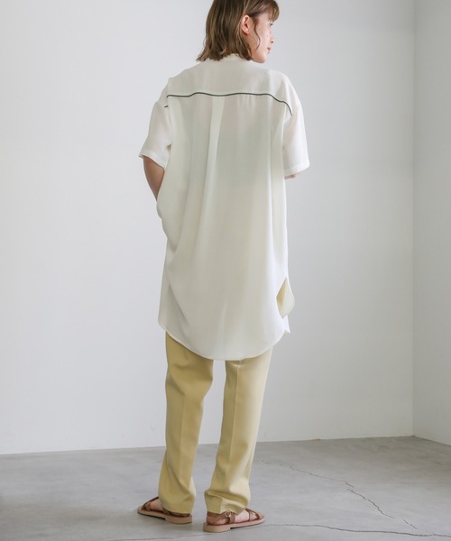 select MOCA(セレクトモカ)の「2021 SS ジョーゼットパイピングブザムシャツ(シャツ/ブラウス・レディース・オフホワイト/ライトグリーン/ライトパープル・FREE)」の8枚目の写真