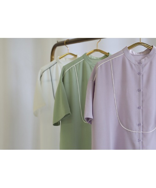 select MOCA(セレクトモカ)の「2021 SS ジョーゼットパイピングブザムシャツ(シャツ/ブラウス・レディース・オフホワイト/ライトグリーン/ライトパープル・FREE)」の20枚目の写真